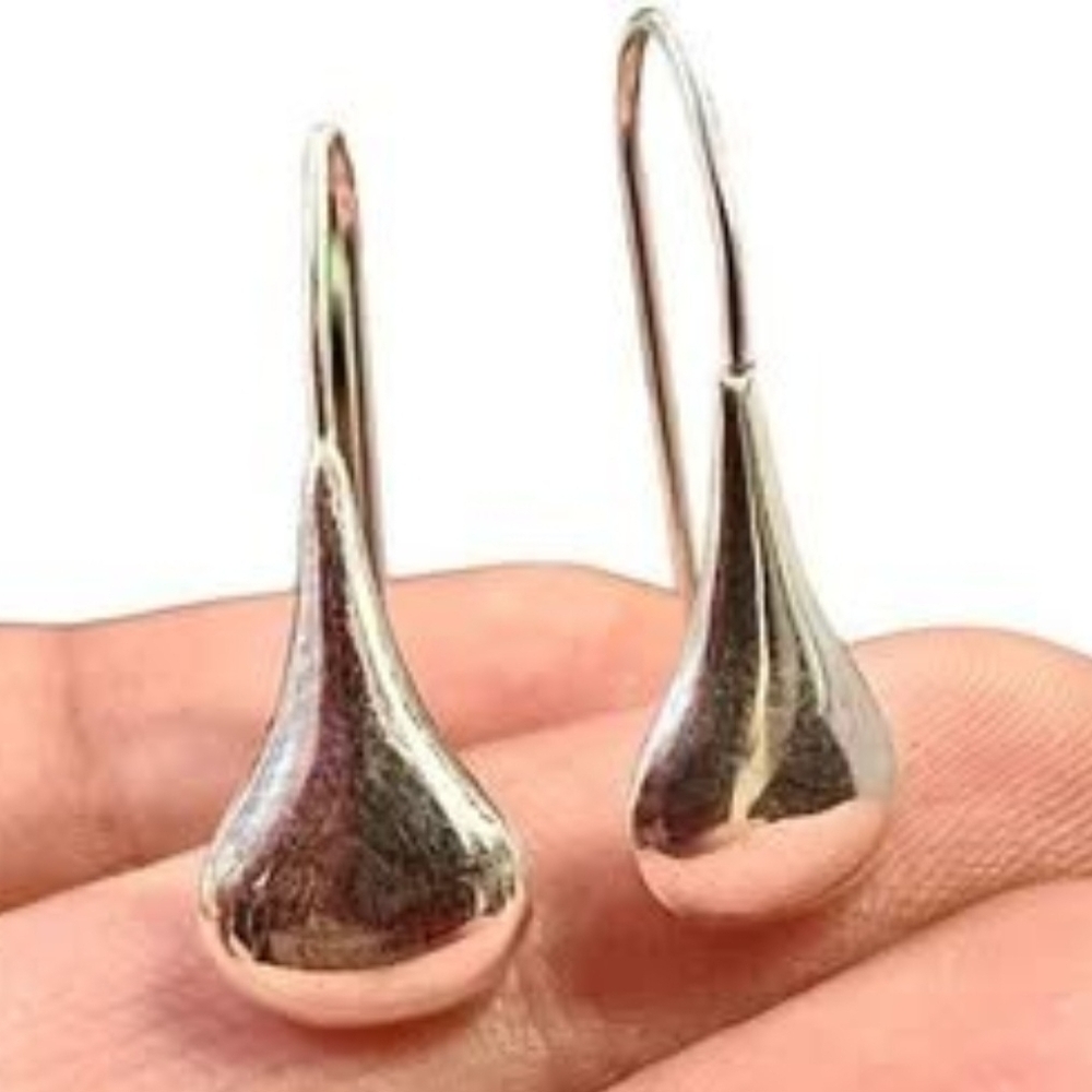 925 Sterling Silver Tear Drop Hook Dangle Drop Earrings for Women Gift - Picture 3 of 8